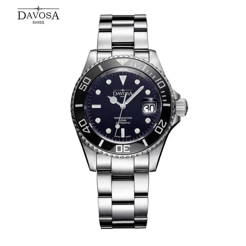 商品第2个颜色黑色, DAVOSA | 瑞士迪沃斯DAVOSA绿水鬼16155570绿鬼黑水鬼手表男士机械表