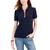 商品Tommy Hilfiger | Women's Cotton Zip-Front Short-Sleeve Polo Shirt颜色Sky Captain