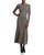 商品AQUA | Tie Waist Cashmere Midi Dress - 100% Exclusive颜色Heather Brown
