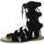 颜色: Black, Minnetonka | Minnetonka Womens MILOS Faux Leather Open Toe Gladiator Sandals