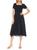 ALEXIA ADMOR | ​Ali Smocked Puff Sleeve Fit-&-Flare Dress, 颜色NAVY