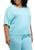 color Light Blue, Love, Fire | Plus Size Rayon Spandex Short Sleeve Pajama Shirt