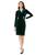 商品Calvin Klein | Velvet Long Sleeve Belted Dress颜色Malachite