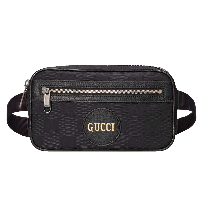 color 黑色, Gucci | GUCCI/古驰 经典款Off The Grid系列 男士黑色/蓝色再生尼龙拼皮暗纹老花腰包
