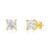 颜色: topaz white, MAX + STONE | 14k Yellow Gold Solitaire Princess-Cut Gemstone Stud Earrings (7mm)