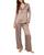 颜色: Animal Instinct Deep Taupe, Eberjey | Inez Printed Washable Silk Long Pajama Set