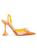 color ORANGE, Amina Muaddi | Rosie Crystal-Embellished Transparent Slingback Pumps