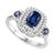 颜色: Sapphire, Macy's | Lab-Grown Emerald (7/8 ct. t.w.) & Lab-Grown White Sapphire (1/3 ct. t.w.) Double Halo Three Stone Ring (Also in Additional Gemstones)