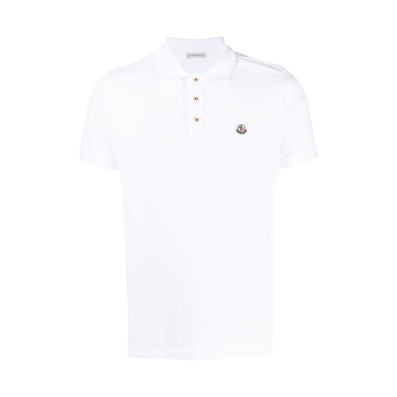 颜色: XXL, Moncler | Moncler/蒙克莱 男士白色棉质微标贴扣领短袖polo衫