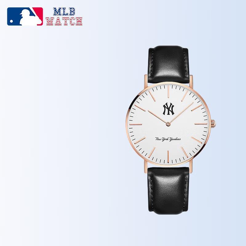 商品MLB | 时尚休闲石英手表潮牌防水学生表 MLB-SD024颜色9白面皮带款