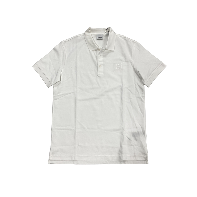 Burberry | 【现货】博柏利 男士棉质徽标短袖Polo衫80530251(3色）, 颜色白色