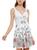 Planet Gold | Juniors Womens Knit Floral Fit & Flare Dress, 颜色egret
