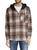 color BROWN_ECRU, RON TOMSON | Plaid Hooded Shirt Jacket