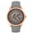 颜色: Pink, Heritor Watches | Davies Semi-Skeleton Leather Band Watch 44MM
