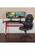 商品第1个颜色Black, Emma and Oliver | Emma and Oliver Gaming Bundle-Red Desk, Cup Holder, Headphone Hook and Gray Chair