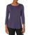 商品Van Heusen | Women's 3/4 Sleeve Knit Top颜色Purple Velvet Solid