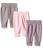 商品第6个颜色Pink/Pink Grey Stripe, Hanes | Baby Flexy 3 Pack Adjustable Fit Fleece Joggers