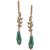 Lonna & Lilly | Gold-Tone Pavé Leaf & Bead Linear Drop Earrings, 颜色Green