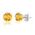 颜色: citine, MaxColor | 14k White Gold 6MM Round Stud Gemstone Earrings