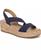颜色: Lux Navy Fabric, LifeStride | Women's Odette Square Open Toe Wedge Sandals