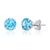 颜色: swiss blue topaz, MaxColor | 14k White Gold 6MM Round Stud Gemstone Earrings