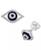 颜色: White Gold, Effy | EFFY® Sapphire (1/6 ct. t.w.) & Diamond (1/5 ct. t.w.) Evil Eye Stud Earrings