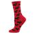 Memoi | Women's Cashmere Blend Crew Socks, 颜色Red Collar Dog