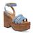 Sam Edelman | Tibby Raffia Platform Wedge Sandals, 颜色Montrose Blue Denim