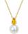 颜色: November/Citrine, Macy's | Cultured Freshwater Pearl (8-1/2mm) Birthstone 18" Pendant Necklace  in 14k Gold-plated Sterling Silver,18k Rose Gold-plated Sterling Silver or Sterling Silver