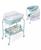 颜色: Blue, Costway | Baby Changing Table with Bathtub, Folding & Portable Diaper Station with Wheels
