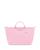 Longchamp | Le Pliage Green Large Recycled Nylon Travel Bag, 颜色Pink/Silver