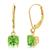颜色: peridot, MaxColor | Solid 10K Yellow Gold Cushion Cut Dangle Gemstone Leverback Earrings