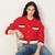 color Red, Sandro | Cable knit coatigan