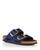 商品Birkenstock | Women's Arizona Big Buckle Slide Sandals颜色Blue Velvet/Silver