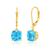 商品第1个颜色swiss blue topaz, MAX + STONE | 14k Solid Yellow Gold Gemstone Dangle Leverback Earrings (8mm)