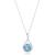 商品MAX + STONE | 14K White Gold 7mm Round Gemstone Infinity Twist Pendant, 18 inch Cable Chain颜色blue topaz