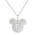 商品Disney | Mickey Mouse Cubic Zirconia Initial Pendant 18" Necklace in Sterling Silver颜色F