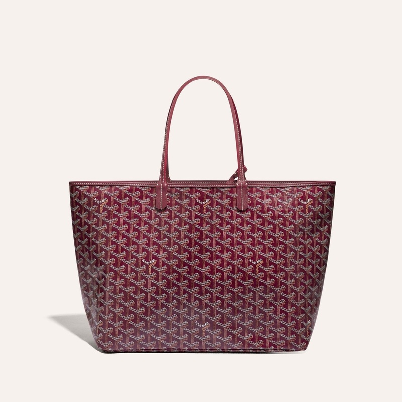 颜色: 酒红色, Goyard | 高雅德 Saint Louis PM男女黑色帆布/小牛皮手提包 STLOUIPMLTY01CL03P（十色可选）