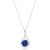 商品MAX + STONE | 14K White Gold 7mm Round Gemstone Infinity Twist Pendant, 18 inch Cable Chain颜色created blue sapphire