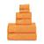 颜色: Orange, Superior | Wisteria Floral Embroidered Jacquard Border Cotton Towel Set, 6 Piece