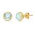 颜色: aquamarine, MAX + STONE | 14k Yellow Gold Roped Halo Gemstone Round Stud Earrings for Women 6mm