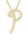 颜色: P, Macy's | Diamond Initial Pendant Necklace (1/10 ct. t.w.) in 14k Gold Over Sterling Silver, 16" + 2" Extender