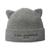 商品Karl Lagerfeld Paris | Women's Embroidered Choupete Beanie Hat颜色Heathered Granite