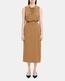 商品第2个颜色COCOA CREME, Theory | Sleeveless Cowl Neck Dress in Viscose-Blend Piqué