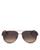 商品Salvatore Ferragamo | Men's Brow Bar Aviator Sunglasses, 62mm颜色Gray/Brown