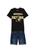 True Religion | Little Boy's 2-Piece Logo Tee & Denim Shorts Set, 颜色BLACK