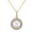 商品第2个颜色14K Yellow Gold, Honora | Cultured Freshwater Pearl (7-7.5mm) and Diamond (1/4 ct. tw.) Pendant 18" Necklace.