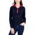Tommy Hilfiger | Women's Mixed-Media Waffle-Knit Hoodie, 颜色Sky Captain