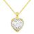 color Gold, Essentials | Cubic Zirconia Heart Halo Pendant Necklace, 16" + 2" extender in Silver or Gold Plate