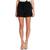 color Rich Black, CeCe | CeCe Womens Paperbag Belted Flat Front Tie-Waist/Belted
